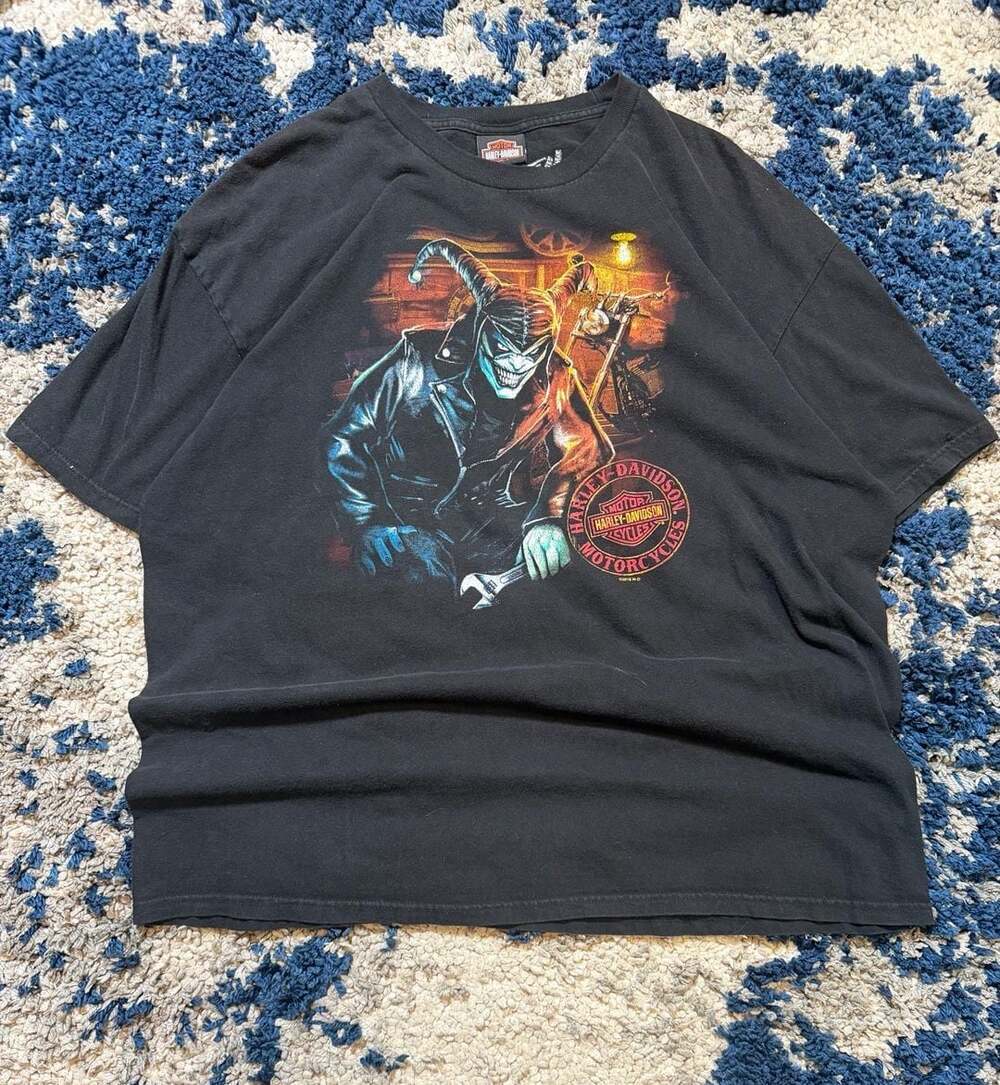 Harley Davidson Jester T-Shirt Size 2XL Black Graphic Dealer Tee